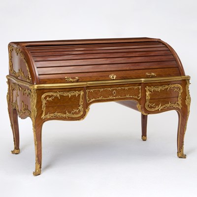 Lot 179 - Louis XV Style Gilt-Bronze Mounted Tulipwood and Parquetry Bureau à Cylindre