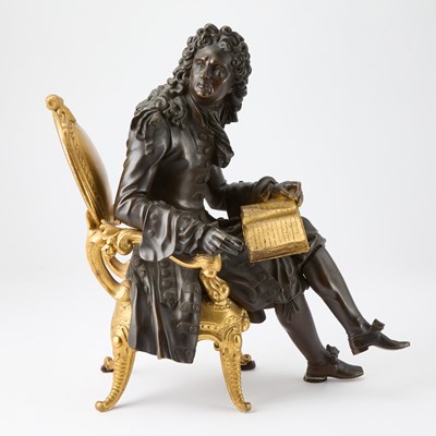 Lot 181 - French Gilt and Patinated Bronze Figure of a Seated Nobleman