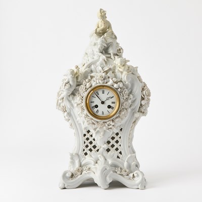 Lot 184 - Meissen Style Porcelain Figural Mantel Clock