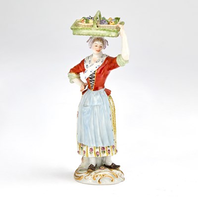 Lot 186 - Meissen Porcelain Figure of a Female Fruit Seller Cris de Paris