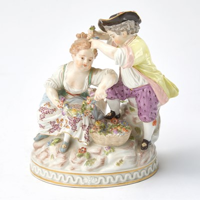 Lot 188 - Meissen Porcelain Group of a Boy and Girl