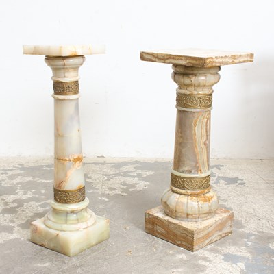 Lot 117 - Two French Gilt-Metal Mounted Onyx Pedestals