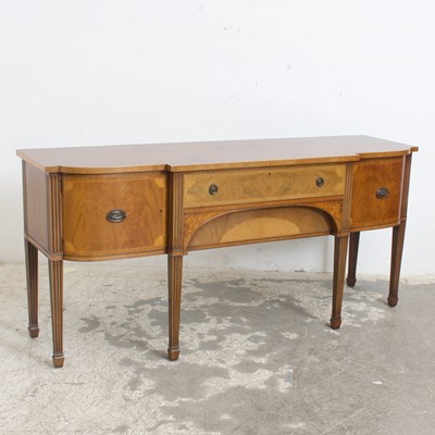 Lot 68 - George III Style Inlaid Mahogany Breakfront Sideboard