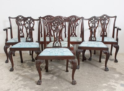 Lot 69 - Set of Eight George III Style Mahogany Dining Chairs
