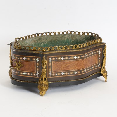 Lot 76 - Napoleon III Mother-of-Pearl Inlaid Amboyna and Ebonized Jardinière