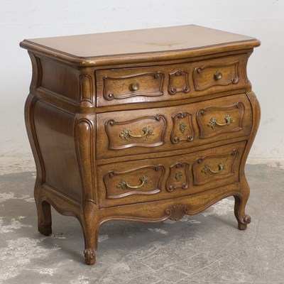 Lot 195 - Auffray & Co Louis XV Provincial Style Walnut Bombé Commode