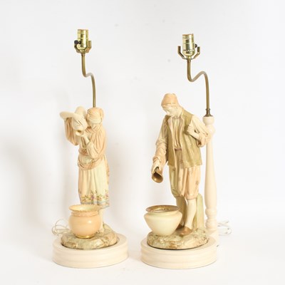 Lot 85 - Pair of Royal Worcester Blush Ivory Ground Porcelain Figures