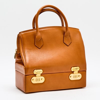 Lot 128 - Fendi Tan Leather Vanity Trunk Bag