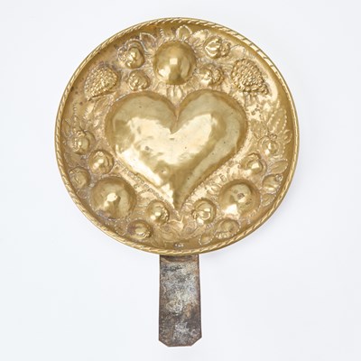 Lot 219 - Dutch Brass Candle Plate Light