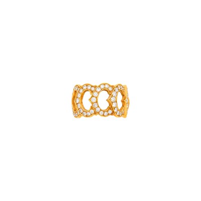 Lot 91 - Cartier Gold and Diamond 'C' Band Ring, France