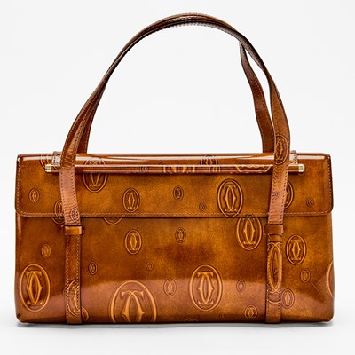 Lot 133 - Cartier Brown Leather 'Happy Birthday' Bag