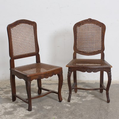 Lot 317 - Pair of Louis XV Style Canned Side Chairs