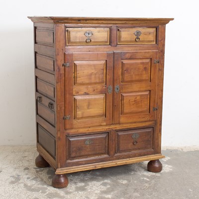 Lot 190 - Provincial Pine Cupboard on Bun Feet