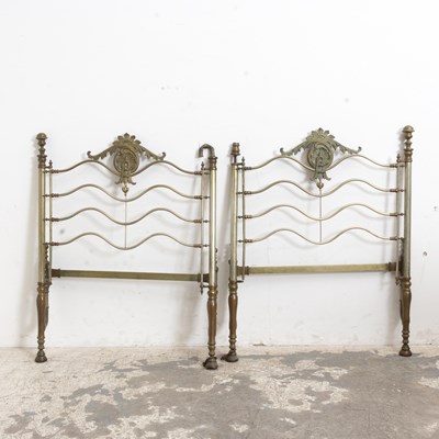 Lot 2 - Pair of Victorian-Style Brass Headboards