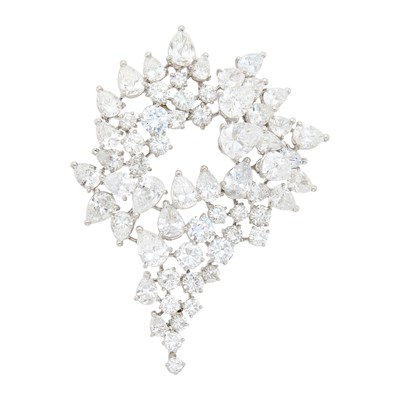 Lot 72 - Platinum and Diamond Clip-Brooch