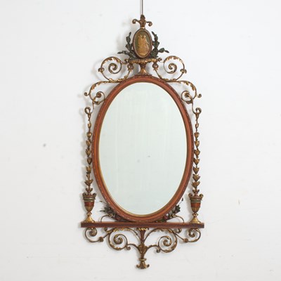 Lot 209 - Adams Style Oval Mirror