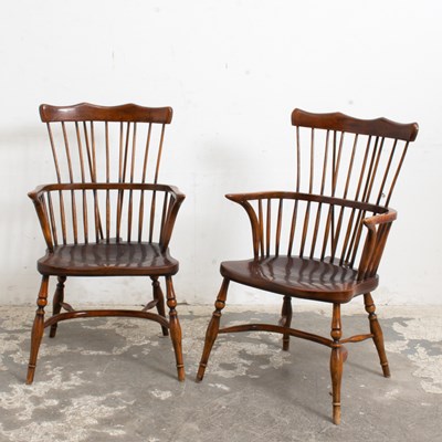 Lot 266 - Pair of Comb Back Windsor Chairs