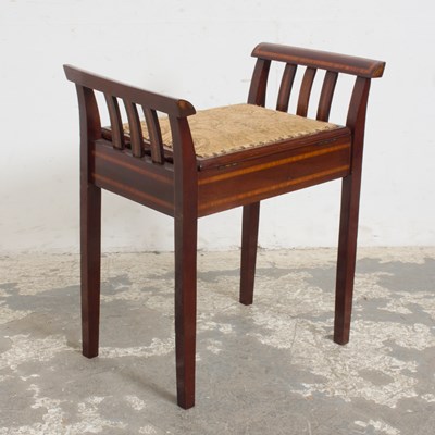 Lot 66 - Edwardian Style Inlaid Mahogany Piano Bench