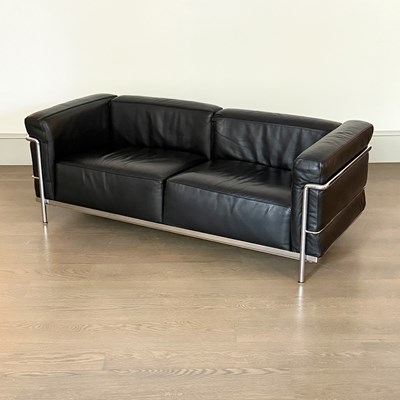 Lot 1126 - Le Corbusier for Cassina Leather Upholstered and Chromed Metal “LC2” Sofa