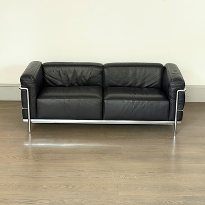 Lot 1124 - Le Corbusier for Cassina Leather Upholstered and Chromed Metal “LC2” Sofa