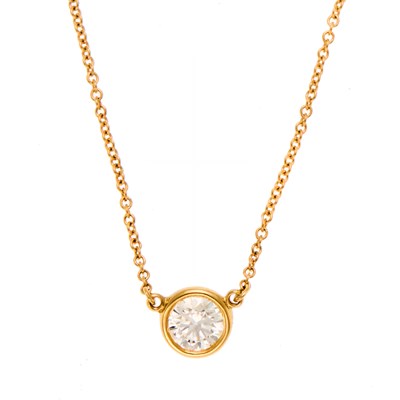 Lot 1260 - Tiffany & Co., Elsa Peretti Gold and Diamond 'By the Yard' Pendant-Necklace