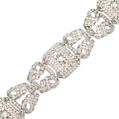 Lot 1292 - Platinum and Diamond Bracelet