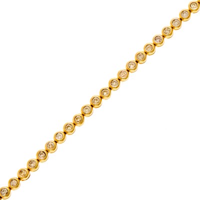 Lot 1261 - Gold and Diamond Bracelet