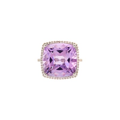 Lot 1278 - Kiki McDonogh White Gold, Amethyst and Diamond Ring