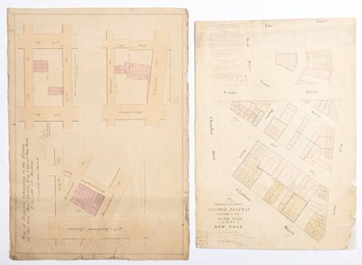 Lot 44 - Two Manhattan manuscript maps with excellent hand-coloring