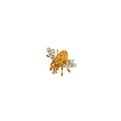 Lot 1024 - Herbert Rosenthal Two-Color Gold, Diamond and Ruby Bee Pin