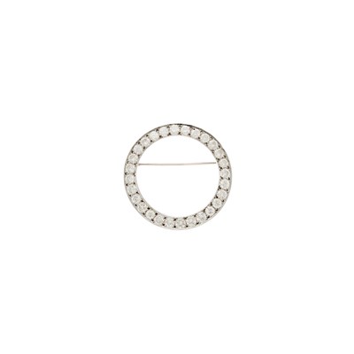 Lot 1085 - Platinum and Diamond Circle Brooch