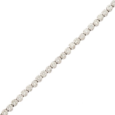 Lot 1082 - White Gold and Diamond Bracelet