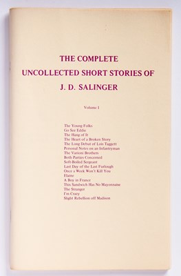 Lot 180 - Salinger's uncollected stories, in the First Collected Edition