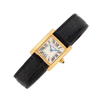 Lot 144 - Cartier Gold 'Tank Française' Wristwatch, Ref. W525863