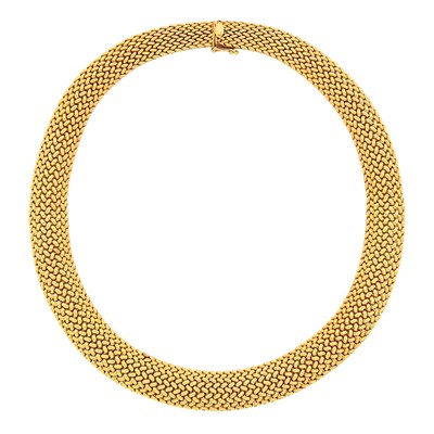 Lot 95 - Tiffany & Co. Braided Gold Mesh Necklace