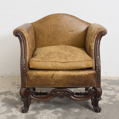 Lot 109 - Leather Upholstered Mahogany Club Chair