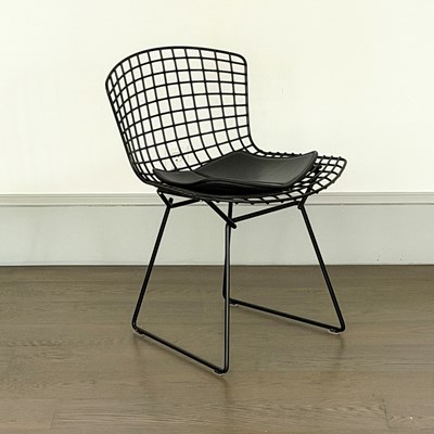 Lot 1123 - Harry Bertoia for Knoll Black Wire Side Chair
