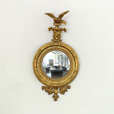 Lot 1052 - Classical Giltwood Girandole Mirror