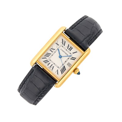 Lot 18 - Cartier Gold 'Tank Louis' Wristwatch, Ref. 2441