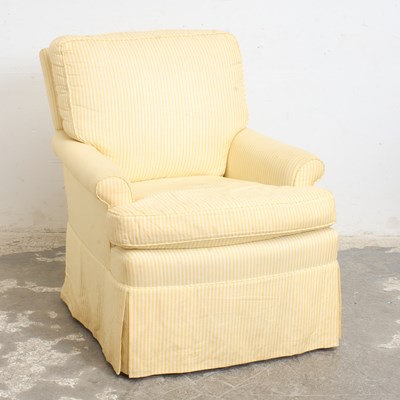 Lot 119 - Yellow Striped Upholstered Armchair