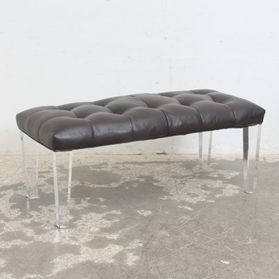 Lot 120 - Leather Upholstered Acylic Bench