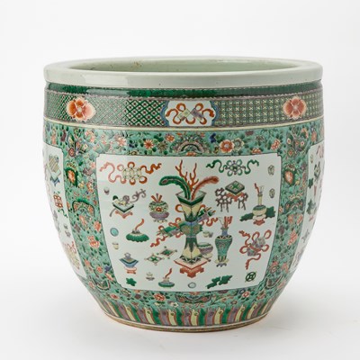 Lot 447 - A Chinese Famille Verte Porcelain Planter