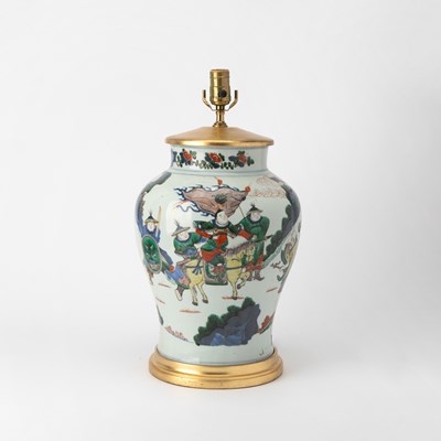 Lot 422 - A Chinese Wucai Porcelain Baluster Vase