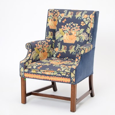 Lot 203 - Dimunitive George III Style Mahogany Wing Armchair