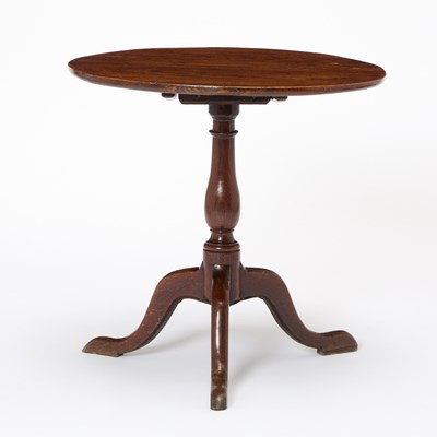 Lot 205 - George III Provincial Elm and Mahogany Tilt-Top Tea Table