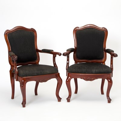 Lot 209 - Pair of Danish Rococo Mahogany Armchairs