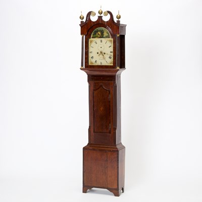 Lot 210 - George III Provincial Inlaid Oak Longcase Clock