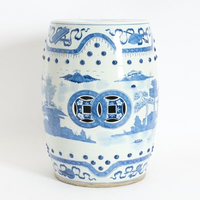 Lot 135 - Chinese Blue and White Ceramic Garden Seat