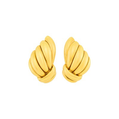 Lot 178 - Van Cleef & Arpels Pair of Gold Earclips, France