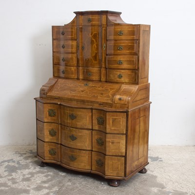 Lot 203 - German Inlaid Walnut Schreibschrank